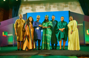 Shell Acknowledged For Landmark Achievements At NOG Energy Awards …Joseph Mordi, General Manager, Wells & Geoscience Operations, Shell Nigeria Exploration and Production Company Limited (SNEPCo), alongside other Shell leaders, receives an award from the Special Adviser to the President on Energy, Olu Verheijen, during the NNPC Awards Night and Dinner at the 2026 Nigeria Oil and Gas (NOG) Conference and Exhibition in Abuja…