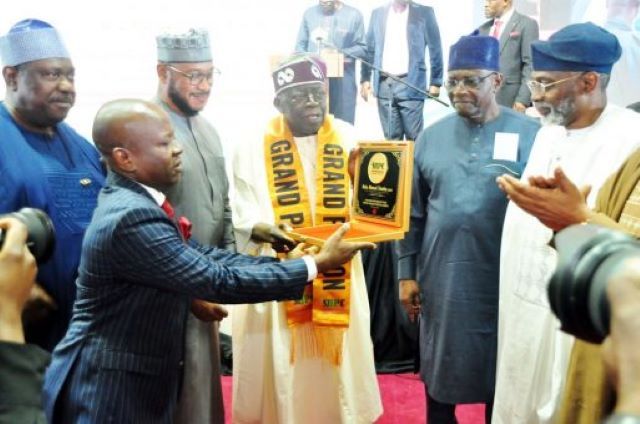 Tinubu Tasks Media On Need To Always Put Nigeria First President Bola Tinubu and others at the event...