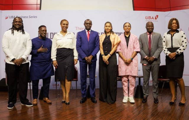 UBA Series …Co-founder and Chief Executive Officer of Chowdeck, Femi Aluko; Rapper and Entrepreneur, M.I Abaga; Head, Remittances, Uzoamaka Oyeka, United Bank for Africa (UBA); Head Digital Banking, UBA, Olukayode Olubiyi; Venture Capitalist/ Co-founder, Octerra Capital, Ashim Egunjobi; Founder, Lumination Global Network, Adaora Mbelu; Head, Agency Banking, UBA, Adetunji Iyiola and Head Corporate & Other Collections, UBA, Ugochi Obanua-Nwaukor, during the UBA Small Medium Enterprise (SME) Business Series, themed ‘,"Building for Africa's Realities: Turning Consumer Feedback into Technology-Driven Solutions," ’held at UBA house, Marina, Lagos, on Thursday...