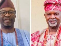Demise Of Lekan Alabi: Oyo ADC Reps Candidate, Abidikugu Joins Others To Mourn Dr (Chief) Dr Kazeem Adesina Abidikugu, left, mourns Oloye Lekan Alabi...