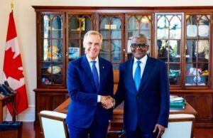 High Expectations As Dangote, Canada’s Prime Minister Discuss Investment Partnerships Aliko Dangote, right, with Canada’s Prime Minister, Mark Carney...