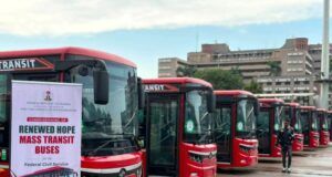 Tinubu’s Govt Unveils 100 Electric Buses For Civil Servants ...the electric buses...