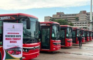 Tinubu’s Govt Unveils 100 Electric Buses For Civil Servants ...the electric buses...