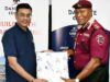 Road Safety In Ogun: Dangote Cement Ibese, FRSC Strengthen Strategic Partnership …Dangote Cement Ibese Plant Director, Mr. Ayyagari Subbaraidu (left) presents a gift to the Sector Commander, Federal Road Safety Corps (FRSC), Ogun State, Sector Commander Oludare Ogunjobi during the visit…