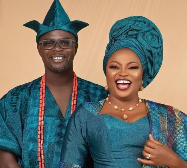 Funke Akindele and hubby Funke Akindele with former husband, Abdulrasheed Bello...