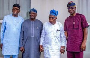 Obasanjo Plays Host To Makinde, Oyinlola, Fayemi Ahead Of 2027 L-R: Dr Kayode Fayemi, Prince Olagunsoye Oyinlola, Chief Olusegun Obasanjo and Engineer Seyi Makinde...in Abeokuta on Sunday...