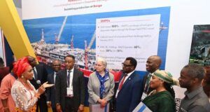 We Are Still Focused On Supporting Nigeria’s Energy Journey – Shell …Abidemi Belgore, Senior Production Geologist, Shell Nigeria Exploration and Production Company Limited (SNEPCo), conducting dignitaries round the Shell exhibition booth at the 2026 Nigeria Annual International Conference and Exhibition (NAICE), the premier annual gathering of the Society of Petroleum Engineers (SPE) Nigeria Council, held at Eko Hotel & Suites, Lagos…
