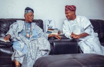 You Remain An Accomplished Statesman, Agbaje Tells Olubadan Ladoja@82 Oba Rashidi Ladoja, left, with Barrister Akeem Agbaje...