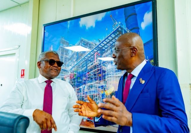 Dangote and Sanwo-Olu Aliko Dangote, left, with Governor Babajide Sanwo-Olu...