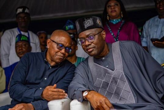 Peter Obi To Makinde: You Are Qualified To Become Nigeria’s President In 2027 Peter Obi, left, with Engineer Seyi Makinde at the political event in Abuja...