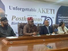 DAWN Commission Partners Others To Hold Colloquium To Mark Akeredolu’s Posthumous 70th Birthday L-R: DAWN Commission's Prince Adeleke Adedoyin, Dr Seye Oyeleye, Mr Taiwo Adewole and Mrs Naomi Olabode...at the event...