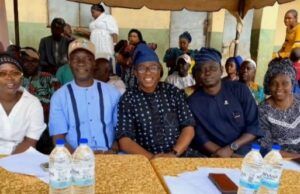 Education Not Only About Passing Exams, It’s About Knowledge Acquisition, Oyo TESCOM Boss Tells Students L-R: Commissioner for Youth and Sports Alhaja Wasilat Adegoke, Executive Chairman IBSWLG - Hon Adeyemi Akande, Rep of The TESCOM Chairman - Dr Olatunji Oladunni, Mr Tosin Aderibigbe -PS/IGE Min of Education and a senior staff from the Ministry of Education…