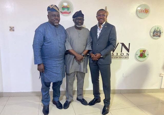SWDC and others (2) L-R: DAWN DG, Dr. Seye Oyeleye; SWDC MD, Dr. Charles ‘Diji Akinola; OICL MD, Mr. Abdulrahman Yinusa…