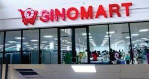 Leaking Roof Embarrasses Sinomart Superstore’ Ibadan Customers Days After Official Opening Sinomart Ibadan...with ladder for emergency repairmen...on Wednesday...