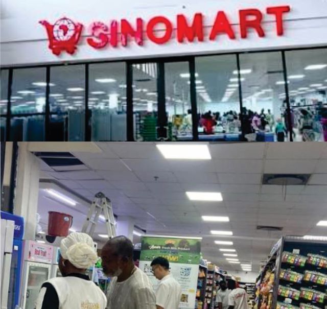 Sinomart xx Sinomart Ibadan...with ladder for emergency repairmen...on Wednesday...