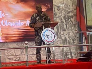 Lam Adesina’s Son Joins Other Progressives At Comrade Wole Abisoye’s Funeral Service 2 ...the preacher during the funeral service at the Glory Tabernacle Minister, Bodija, Ibadan...