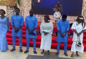 Lam Adesina’s Son Joins Other Progressives At Comrade Wole Abisoye’s Funeral Service 3 Mrs Deborah Adefunke Abisoye and her children...
