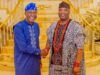 Coronation As Bobajiro Of Ilishan-Remo: Adron Chairman Adetola Emmanuelking Salutes Anthony Osibodu Chairman of Adron Homes and Properties, Sir Aare Adetola Emmanuelking KOF, right, with the new Bobajiro of Ilishan-Remo, Chief Anthony Osibodu...