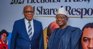 2027 Elections: Nigerians’ Votes Will Determine Winners, INEC Chairman Insists L-R: Chairman of the GOCOP Conference 2026, Chief Olisa Agbakoba, SAN, along with Prof. Ayobami Salami, the Lagos State Resident Electoral Commissioner and the representative of the keynote speaker, INEC Chairman, Prof. Joash Amupitan, on the red carpet during Thursday’s event held in Radisson Blu Hotel Ikeja, Lagos…