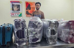 NDLEA Arrests Italy-Bound Bizman With Cocaine Consignments In Shoe Soles, Bag Railings