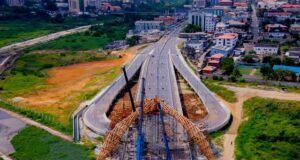 Sanwo-Olu: Opebi-Odo Iya Alaro’ll Receive Traffic Before Christmas ...aerial view of Opebi-Odo Iya Alaro road...on Sunday...