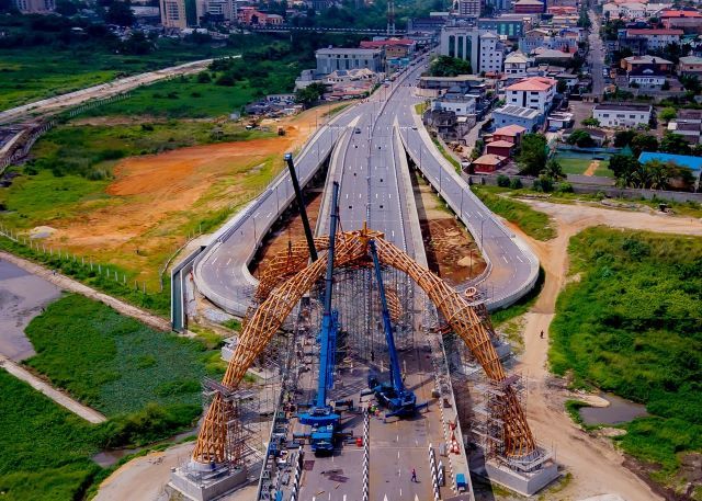 Odo Alaro road Lagos ...aerial view of Opebi-Odo Iya Alaro road...on Sunday...