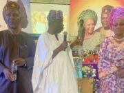 Oluranti Olurin, Founder Of George & Duke Group Of Schools Celebrates 70th Birthday L-R: Husband of the celebrant, Dr Niran Olurin, the chairman of the occasion, Dr Sunday Obiyinka and the celebrant, Oluranti Olurin at the event...