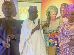 Oluranti Olurin, Founder Of George & Duke Group Of Schools Celebrates 70th Birthday L-R: Husband of the celebrant, Dr Niran Olurin, the chairman of the occasion, Dr Sunday Obiyinka and the celebrant, Oluranti Olurin at the event...