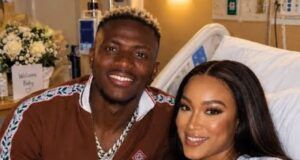 My Goal Against Konyaspor Is Dedicated To My New Daughter – Osimhen Victor Osimhen in AI-generated image with partner and new daughter...
