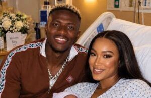 My Goal Against Konyaspor Is Dedicated To My New Daughter – Osimhen Victor Osimhen in AI-generated image with partner and new daughter...