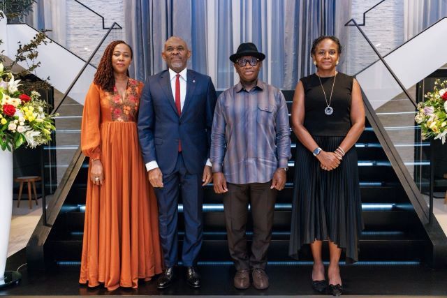 Tony Elumelu and Sierra Leone (2) President Julius Maada Bio, wife and the Elumelus...