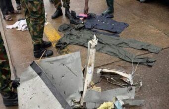Ondo Airforce Crash: Amphibious Excavators Begin Evacuation Of Victims ...recovered articles from the ill-fated Nigerian Air Force ATR-42 aircraft...
