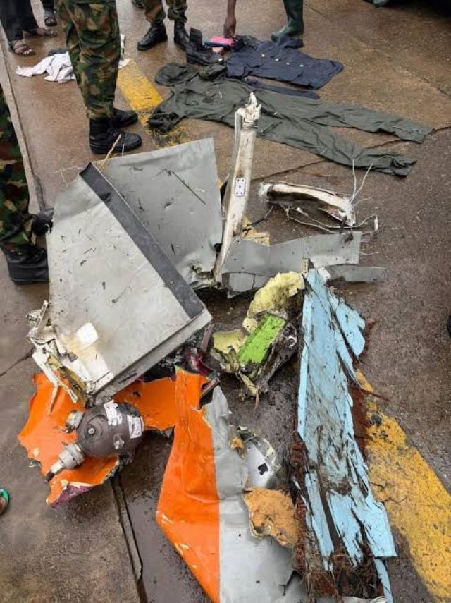airforce crash (2) ...recovered articles from the ill-fated Nigerian Air Force ATR-42 aircraft...