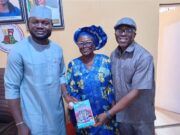Oyo TESCOM Chair Makes History, Becomes First To Author Professional Book While In Office L-R:Alhaji Isah Danlami Nako, who represented the Chairman of the occasion, Alhaji Sikiru Adebola, the Author and Chairman of Oyo State Teaching Service Commission, Mrs Olubukola Oladipo and Dr Olatunji Oladunni...