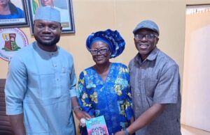 Oyo TESCOM Chair Makes History, Becomes First To Author Professional Book While In Office L-R: Hon Olanrewaju Sarumi, the Author and Chairman of Oyo State Teaching Service Commission, Mrs Olubukola Oladipo and Dr Olatunji Oladunni...